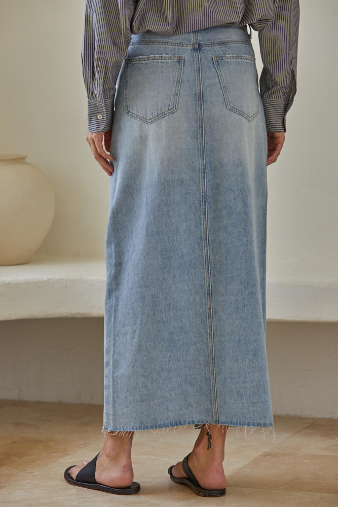 Belle Nouveau Denim Maxi Skirt